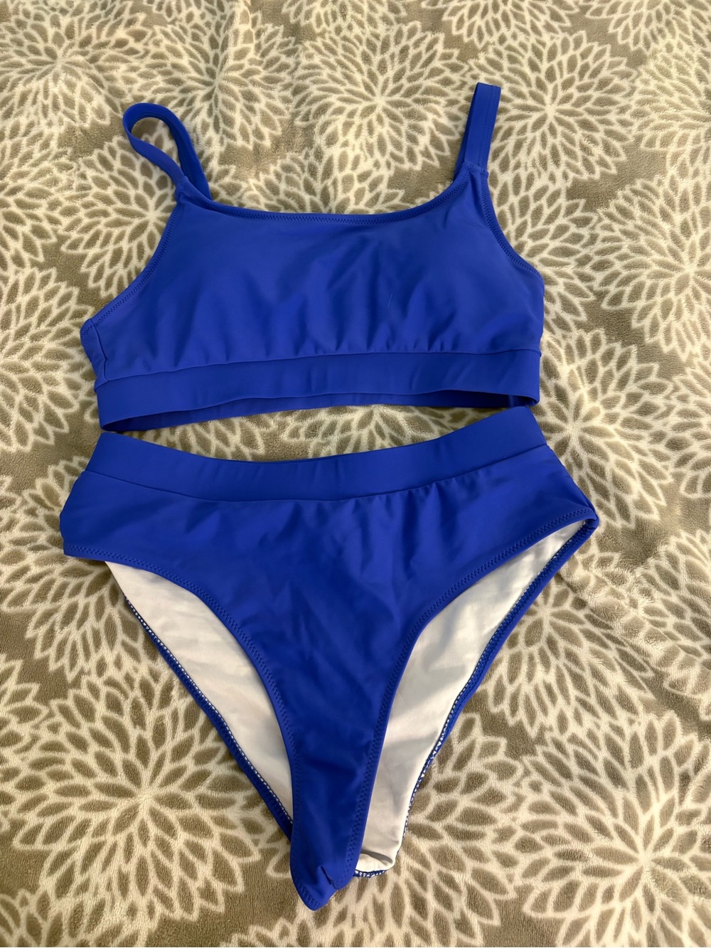 SHEIN Royal Blue Two-Piece High-Waist Bikini
